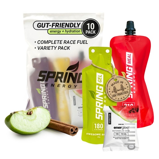 [BRSREFD2CIORSGTU] Spring Energy Race Pack Gi Friendly– Real Food Gels & Drinks | 10 Count | Marathon, Half Marathon, Triathlon, Cycling | No Maltodextrin No Rice Syrup