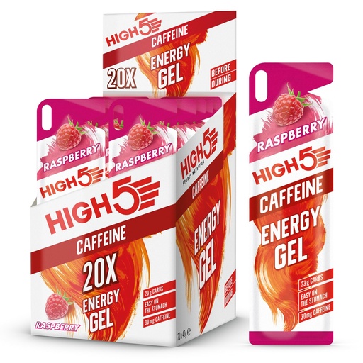 [BRSWIZYCOQOR22A5] High 5 Energy Gel Plus - 20 x 38g Sachet - Raspberry