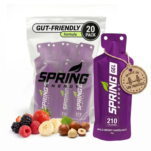 [BRSWGHAKDN6R6HT3] SPRING Energy Gel – 250kcal | with Caffeine (50 mg) | Wholesome, Stomach Friendly, Vegan | Nuts & Berries | Speednut| No Rice Syrup. No Maltodextrin. No Preservatives 20 Pack