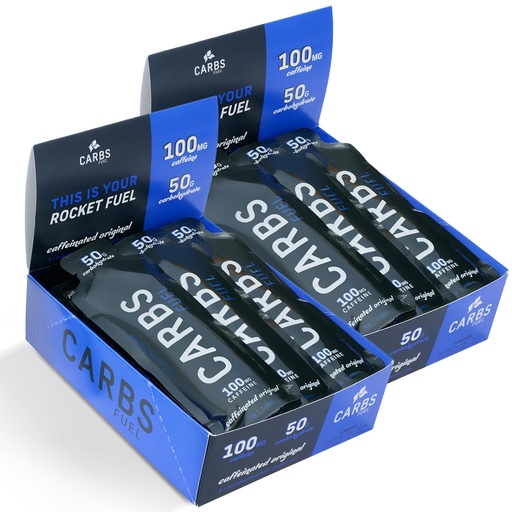 [BRSREGT6PMPWKYDG] Caffeinated Original 50g Energy Gel Pack of 2 | High-Carb Caffeine Gels | Vegan & Gluten-Free Running Gel | No Preservatives | Energy Gels with Caffeine for Endurance, Cycling & Running