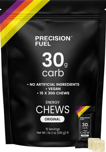 [BRSRMBT3OF6BUE3H] Precision Fuel PF30 Chew Energy Chews - Carbohydrate Fuel for Endurance, Lightweight & Portable, 30g Carbs - Ideal for Long Runs, Rides & Workouts -Original Flavour (15 Chews)