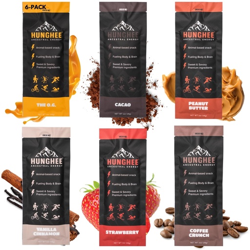 [BRSRAAAZCICQ2G33] Ancestral Energy Variety Pack | Organic Grass-Fed Ghee & Raw Honey Blend | Animal-Based Energy Boost for Athletes | Hiking, Cycling, Running, Backpacking | Healthy Snack (Pack of 6)