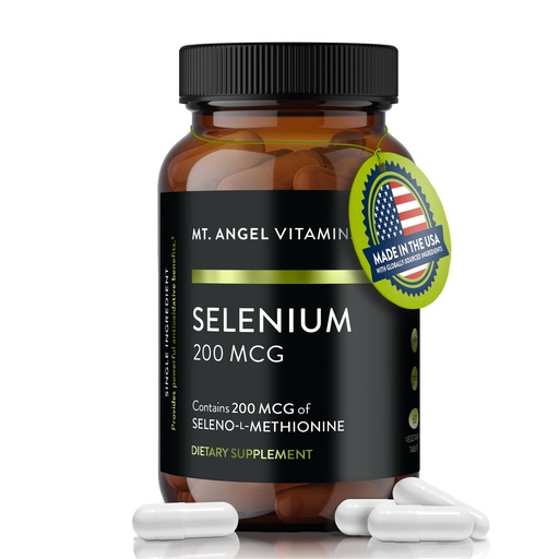 [BRSREBT5DMMQE2DZ] Mt. Angel Vitamins - Selenium 200mcg Capsules – High Absorption Selenomethionine – Thyroid & Immune Support – Vegan, Non-GMO - 60 Veggie Caps – Antioxidant Supplement Made in USA