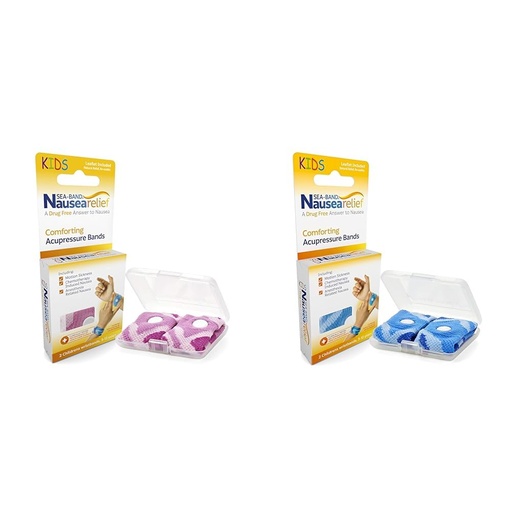 [BRSRAYYYCICAKCTX] Sea-Band Anti-Nausea Acupressure Wristbands for Motion & Morning Sickness, Child, 1 Pair Pink & Blue