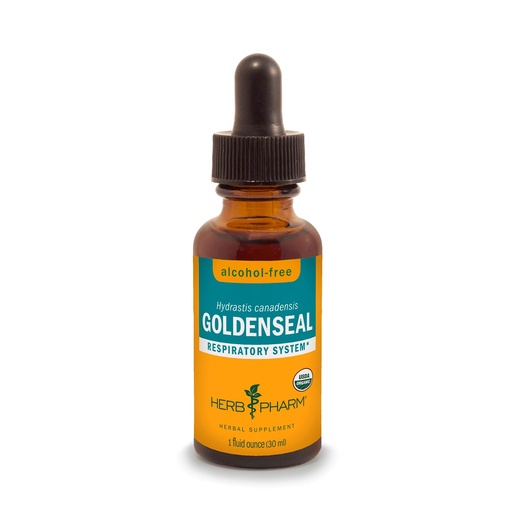 [BRSWIYT3CYBGIHLM] Herb Pharm Certified Organic Goldenseal Liquid Extract for Respiratory System Support, Alcohol-Free Glycerite, 1 Ounce