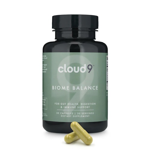 [BRSREGT2OACAK3AY] Cloud9 Biome Balance – 13-Strain Probiotic for Gut, Mood & Immune Support – 20 Billion CFU – Vegan, Dairy-Free, Shelf-Stable – Made in USA- 30 Capsules