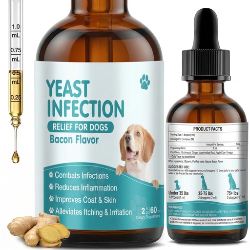 [BRSRGGA2CEJR4DL4] Natural Yeast Infection Treatment for Dogs Relief Itchy Skin & Ear Treatment - Reduces Irritation & Relieves Itching and Allergy for Puppies & Adult Dogs