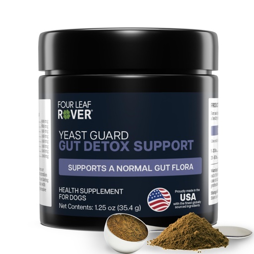 [BRSW2BQ2OEBGOCT3] FOUR LEAF ROVER Yeast Support for Dogs - Veterinarian Formulated with Organic Herbs - Supports Healthy Skin, Ears & Paws - 30 Day Medium Dog Supply