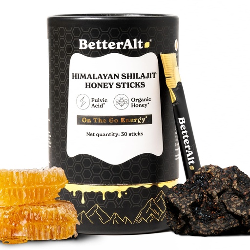 [BRSRAZIBDF7WECDB] BetterAlt Pure Himalayan Shilajit/Shilajeet Honey Sticks with 75%+ Fulvic Acid & 85+ Trace Minerals | Organic Shilajeet with Natural Honey | Pure Organic Shilajit Energy & Stamina Supplement