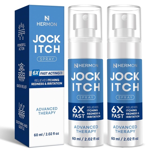 [BRSREZLQDIAWGYDB] Hermon Jock Itch Spray for Men: Powerful Treatment for Jock Itch - Extra Strength Spray Liquid Provides Soothing - 2.02 Fl Oz (Pack of 2)