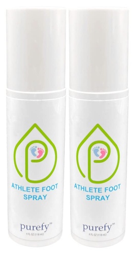 [BRSROY3RAF7RUD3V] PUREFY Athlete Foot Spray for Skin (4oz, 2pk), Purefypro Dermal Technology, Natural Healing of Athlete Foot. Remove Odor. No Residue Clear Spray and Safe for Everyone
