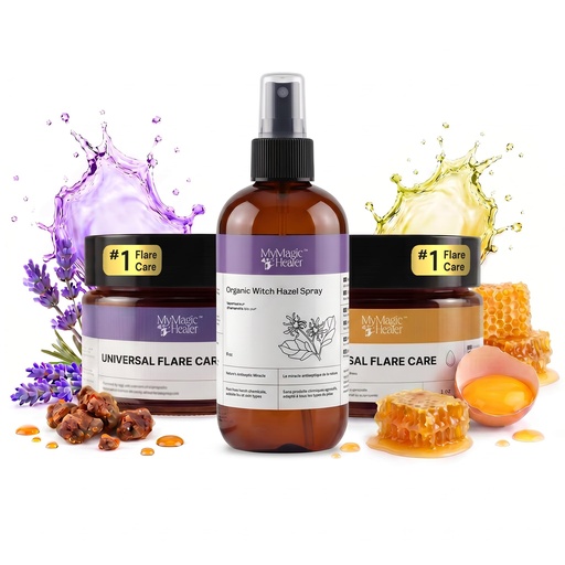 [BRSRGGA5AF7BE2TU] MyMagicHealer Complete Flare Care TRIO – Universal & Essential Oil Free Drawing Salve with Organic Witch Hazel Spray | Care for HS, Boils, Eczema-Prone & Sensitive Skin | Natural Ingredients (1 oz x 1