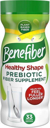 [BRSWG2TROZYB4YL3] Benefiber Healthy Shape Prebiotic Fiber Supplement Powder for Digestive Health, Daily Fiber Powder - 33 Servings (8.7 Ounces)