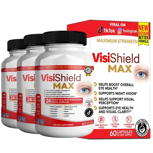 [BRSRGHATDECBS33J] VisiShield Max Eye Health Supplement, 24 Premium Vision Vitamins and Minerals, 60 Capsules (3)