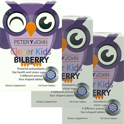 [BRSWGCYFA4IA2EQ7] Kids Vision Support Bilberry 120 Chew Tablets Made in New_Zealand Children's Eye Health Formula (3 Pack)