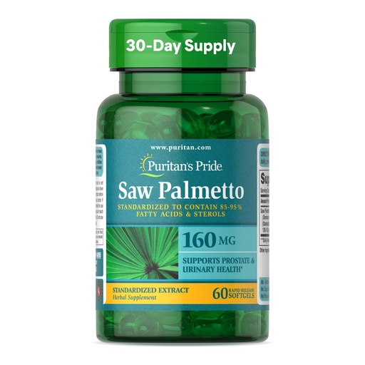 [BRSWIZQ3OV4AYED4] Puritan's Pride Saw Palmetto Extract 160mg, Traditional Herbal Dietary Supplement For Mens Prostate and Urinary Health Support, 60 Rapid Release Capsules