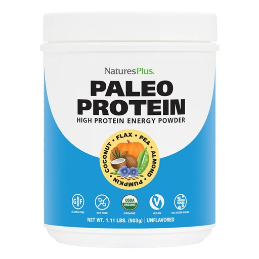 [BRSWECQNCEFBAG3G] NaturesPlus Organic Paleo Protein - 1.49 lbs, 20 g Protein, Vegan Protein Powder - Unflavored, Unsweetened - Certified Organic High Protein Energy Protein - Vegetarian, Gluten-Free - 15 Servings