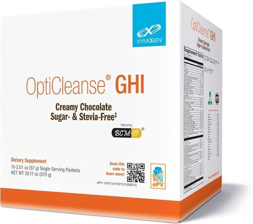 [BRSRMGQTCQAWKYLP] XYMOGEN OptiCleanse GHI - Protein Powder for Digestive Health - Liver & Immune Support - B Vitamins & Plant-Based Protein - Gluten-Free - Creamy Chocolate Flavor - 10 Servings