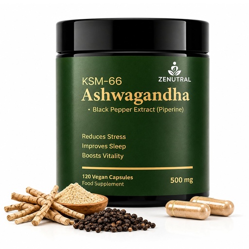 [BRSRGZTQBZ6BUYDP] KSM-66 Ashwagandha 500mg with Black Pepper (Piperine) – Stress, Sleep & Cortisol Support – Calm Energy, Focus & Mood – Non-GMO Vegan 120 Capsules (4-Month Supply)
