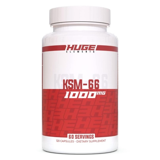 [BRSRMADRA4HQ4E3U] Huge Supplements KSM-66 Ashwaghanda, High Potency 5% Withanolides, 1000mg of Clinically Studied KSM66 (120 Capsules)