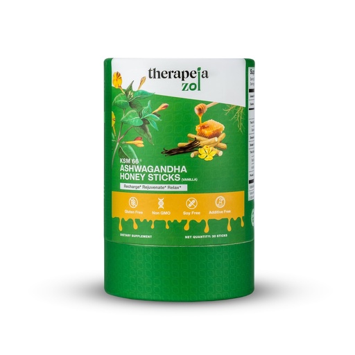 [BRSREBD3CQNQGF3G] KSM-66 Ashwagandha Honey Sticks, Vanilla, Adaptogen Supplement for Stress Support for Women and Men, 30 Sticks, 30-Day Supply