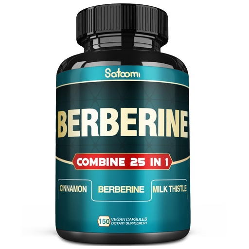 [BRSROYACBF7QKHLG] Satoomi 25in1 Berberine Supplement - Berberine Hcl - Ceylon Cinnamon - Milk Thistle and More