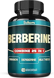 [BRSROYACBF7QKHLG] Satoomi 25in1 Berberine Supplement - Berberine Hcl - Ceylon Cinnamon - Milk Thistle and More