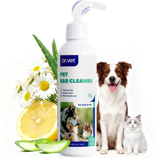 [BRSRGY33CAMG2A33] Dog Ear Cleaner Solution– Soft Nozzle Ear Treatment for Dogs & Cats, Gently Remove Dog Ear Wax & Debris, Soothe Ear Itching & inflammation, Odor Pet Ear Wash with Aloe Vera & Persimmon – 4.06 fl oz