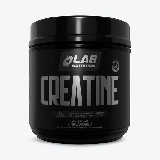 [BRSW2HQ3BAHRGETG] Lab Nutrition Creatine Monohydrate Micronized Powder 500G, 5000mg Por Serv (5g) Keto Friendly, Micronized Creatine Monohydrate, 100 Servings, 17.64 Ounces, Unflavored