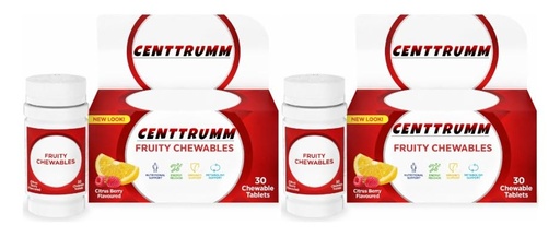 [BRSRGCQFOANBODYU] Fruity Chewables Multivitamin Tablets for Adults, with Vitamin C, D, and Zinc, 13 Essential Vitamins, Chewable, 30 Count, Pack of 2