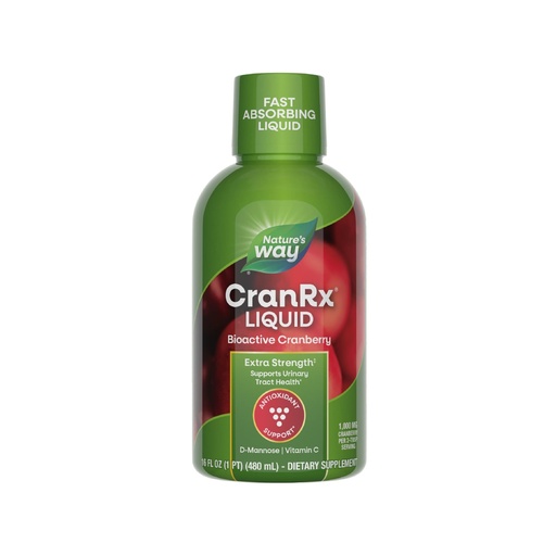 [BRSWKZQZDIJWOEYZ] Nature's Way CranRx Extra Strength(1) Liquid, Supports Urinary Tract Health*, 1,000 mg Cranberry per 2-Tbsp Serving, D-Mannose, Vitamin C, Hibiscus, Gluten Free, Vegan, 16 Oz (Packaging May Vary)