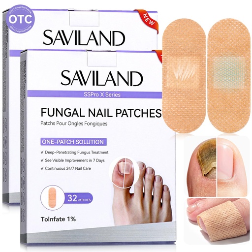 [BRSRECQOCAAWMH32] SAVILAND Extra Strength Fungal Nail Patches FSA-HSA: 64 Patch Overnight Repair 1% Tolnaftate Toenail Treatment Nighttime Nail Renewal Restores Damaged Nails Discolored Thick Yellow