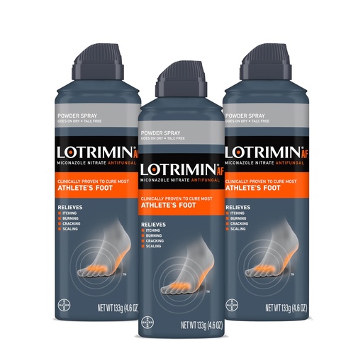 [BRSWGAYYDEPW2CDG] Lotrimin AF Athlete's Foot Powder Spray, Miconazole Nitrate 2%, Clinically Proven Effective Antifungal Treatment of Most AF, Jock Itch and Ringworm, 4.6 Ounce (Pack of 3)