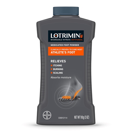 [BRSWYGIOCF6GCG35] Lotrimin AF Athlete's Foot Antifungal Powder, Miconazole Nitrate 2% Treatment, Clinically Proven Effective Antifungal Treatment of Most AF, Jock Itch and Ringworm, 3 Ounces Bottle (Pack of 3)