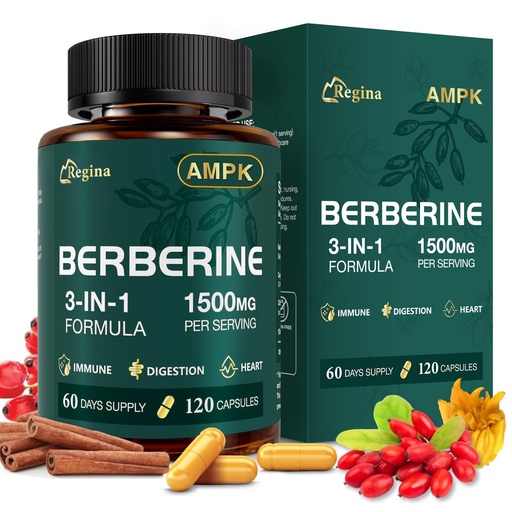 [BRSRAHD7A4IGGCTH] Liposomal Berberine Supplement 1500mg - Glucose Balance & Metabolic Support with Ceylon Cinnamon & Bergamot - Advanced Natural Weight Management, 120 Capsules for 60-Day Supply