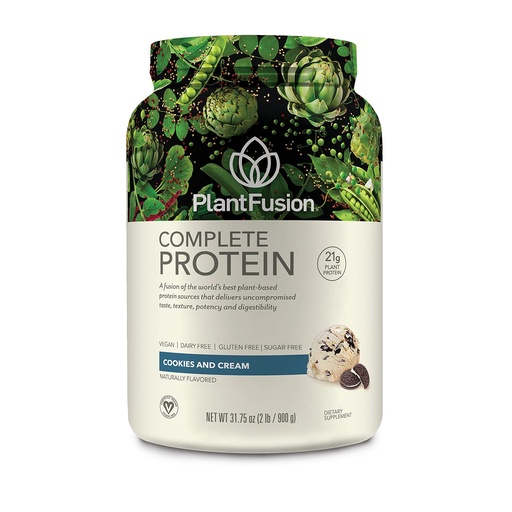 [BRSWIZT4OQFRKHYV] PlantFusion Complete Vegan Protein Powder - Plant Based Protein Powder with BCAAs, Digestive Enzymes and Pea Protein - Keto, Gluten Free, Soy Free, Non-Dairy, No Sugar, Non-GMO - Cookies & Cream 2 lb