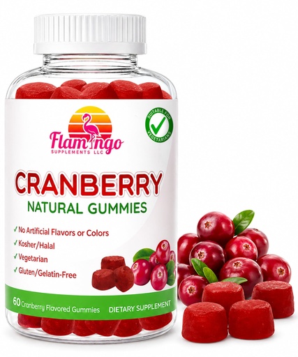 [BRSWGGTQBMPGAG3H] Cranberry Gummies 1000 mg - Cranberry Supplement Alternative to Cranberry Pills or Juice for Women, Men, Kids. Cranberry for Urinary Tract Health, UTI Relief- Vegan, Halal, Kosher Chews- 60 Gummies