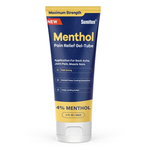 [BRSRAAQRO5YAE3DV] Sumifun Menthol Pain Relief Gel-Tube-3 FL OZ Tube (Pack of 1)- for Knee & Lower Back Pain Relief, Sore Muscle Relief, Neck Pain Relief, Shoulder Pain Relief
