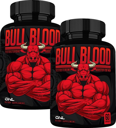 [BRSRMEIODEHWEFL5] ONL Bull Blood Testosterone Booster - High Potency Male Enhancing Supplement for Stamina & Endurance - Test Booster with Maca Root, Horny Goat Weed & Tongkat Ali - 120 Capsules (2 Pack)