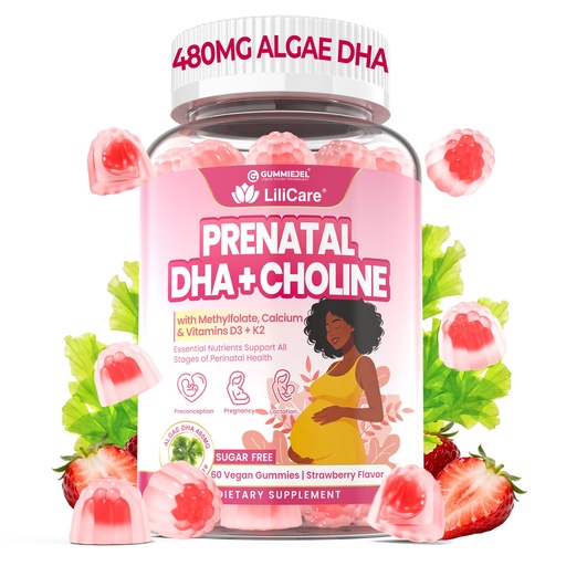 [BRSRGBIYBUMWKHLP] LILICARE Prenatal Vitamins for Women | 800mg Omega-3 w/Methylfolate, Choline, Calcium D3 K2 | Support Brain, Eye & Neural Development in Babies During Pregnancy & Lactation | Sugar Free, Vegan 60ct