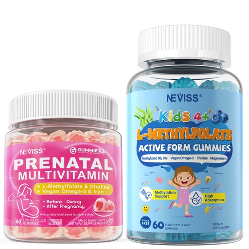 [BRSRGAA7BABB6ADF] NEVISS Prenatal Vitamins for Women Multivitamin Gummies and L Methylfolate 1000mcg for Kids Teens Gummies