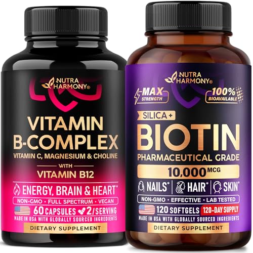 [BRSRGZ33CV5A4FLU] NUTRAHARMONY Vitamin B Complex Capsules & Biotin Softgels