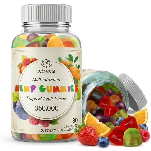 [BRSRGCQCBADQYYLH] Hemp Gummies for Pain Sleep Anxiety Extra Strengthen High Potency with Pure Natural Organic Hemp Oil Extract Vegan Edible Bear Candy - Non-GMO Vegan Low Sugar