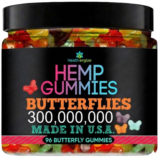 [BRSRGBQ2PICBQ2A2] Hemp Sleep Gummies for Adults for Deep Bedtime, Relax-Fruity Gummy Bear Butterfly Shaped Edibles-Calm & Peace Non-Habit Forming - Made in USA-96 Count