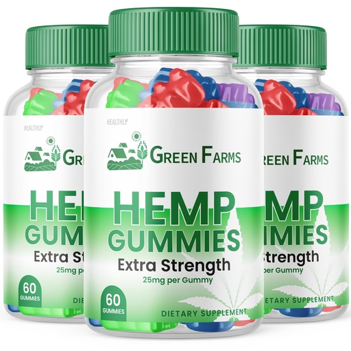 [BRSROAYZB4FBEETF] (3 Pack) Green Farms Hemp Gummies - Official Formula - Green Farms Gummies with Hemp Extract 500 mg Extra Strength Performance Hemp Blend, Great Taste, Big Size Gummy, New 2023 1500mg (180 Gummies)