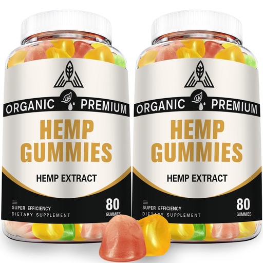 [BRSRYYD5CRYRAGTU] Hemp Gummies for Sleep, Pain, Anxiety Relief,Extra Strength High Potency - 100% Natural with Pure Hemp Oil Extract - Vegan Bear Candy Hеmp Supplements for Adults (2 Pack)