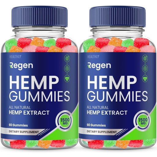 [BRSROZYZCF4AAC3O] (2 Pack) Regen Hemp Gummies - Official Formula - Regen Hemp Gummies Extra Strength Formula 25mg Per Gummy, 1500mg Per Bottle, Great Taste Big Size Assorted Flavor Gummy Bear Regen Gummys (120 Gummies)