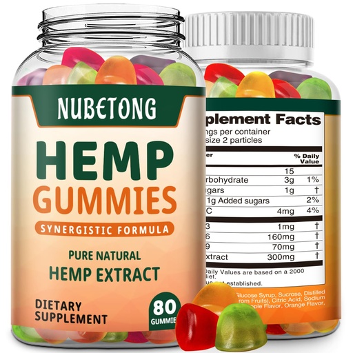 [BRSRGZQFDFYWGCTF] Hemp Gummies High Potency Extra Strength Hemp Oil Extract Organic Edible Gummy Supplement for Adult Gummy for Sleep, Pain, Anxiety