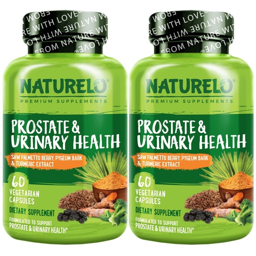 [BRSW2GAQBVYWOCTP] NATURELO Prostate & Urinary Health, Comprehensive Formula with Saw Palmetto, Pygeum, Tumeric, Plant Sterols, Broccoli and Lycopene, 60 Vegetarian Capsules (Pack of 2)
