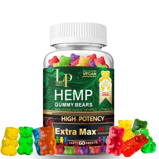 [BRSRMCA2AANA2F34] Legend - High Potency Hemp Gummies for Restful Sleep, Calm, Inflammation, Pain – Fruity Flavors Organic Hemp Gummies – Hemp Extract Gummies (60 Gummies)